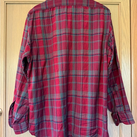 Vintage Burgany Plaid Pendleton Fine Worsted Wool Button Down Shirt / LG - Picture 7 of 11